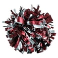 thumbnail image 2 of Metallic Cheer Pom Poms Cheerleading Cheerleader Gear 2 pieces one pair poms(Maroon/Silver), 2 of 2