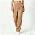 thumbnail image 3 of Dagugfen Athletic Pants for Women Loose Fitted Elastic Waist Stretchy Breathable Full Length Gym Workout Pants(M,Khaki), 3 of 6