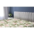 thumbnail image 5 of Ambesonne Rose Pattern Fitted Sheet, Art Romantic Flowers, Twin XL Size, Olive Green Pale Pink, 5 of 5