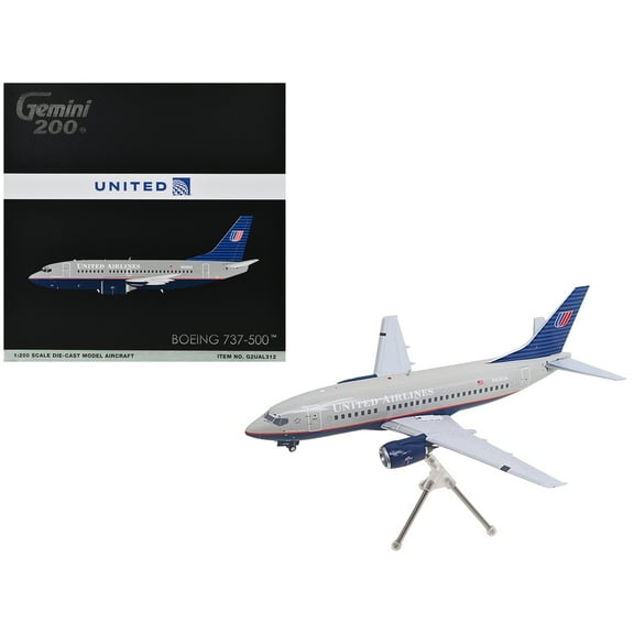 Boeing 737-500 Commercial Aircraft "United Airlines - Classic 737 Series" (N936UA) Gray w/Blue 1/200 Diecast Model by GeminiJets