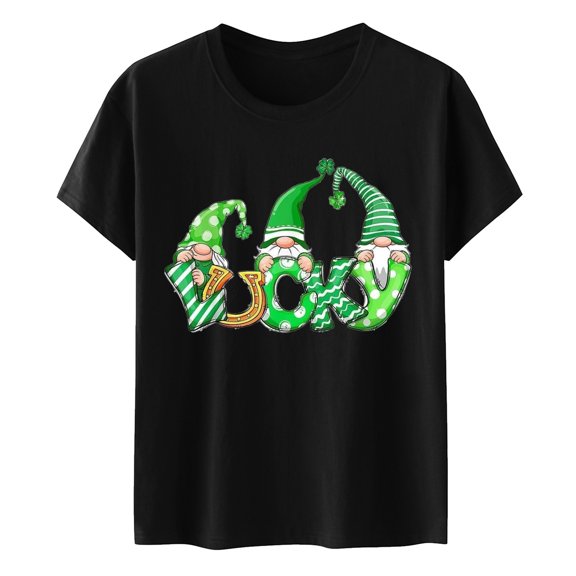 Aayomet St Patrick's Day Crop Tops For Women Womens 2023 Summer Casual T-Shirts V Neck Petal Short Sleeve Tops Loose Comfy Blouse Lightweight Cute,Black XL