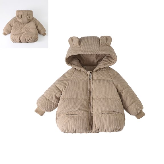 Toddler Winter Coat for Girls Boys Puffer Jacket Zipper Long Sleeve Soft Jacket Outwear Hooded Jackets Baby Girl Clothes Winter 2-3 Years