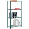 thumbnail image 3 of Nexel 4 Shelf Poly-Green Wire Shelving Unit Starter 36""W x 14""D x 74""H, 3 of 7