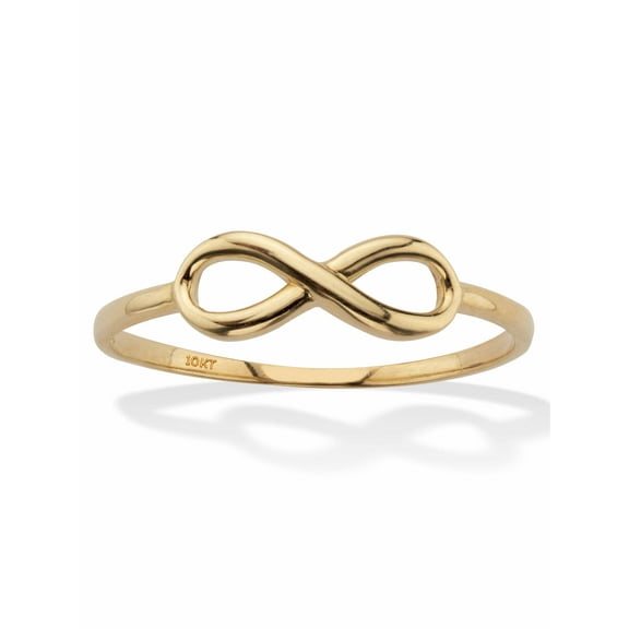 PalmBeach Jewelry Stackable Infinity Ring Band Solid 10K Yellow Gold