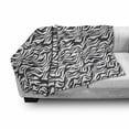 thumbnail image 3 of Safari Soft Flannel Fleece Blanket, Continuing Wavy Stripes in Greyscale Monochrome Design Jungle Inspirations, Cozy Plush for Indoor and Outdoor Use, 60" x 80", Dark Grey and White, by Ambesonne, 3 of 6