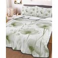 thumbnail image 2 of Sage Green Spring Floral Summer Quilt Set Queen Size,Soft Quilted Bedding Set with 2 Pillow Shams,Summer Botanical Watercolor Vintage Lightweight All Season Bedspread Coverlet for Bedroom 90"x96", 2 of 6