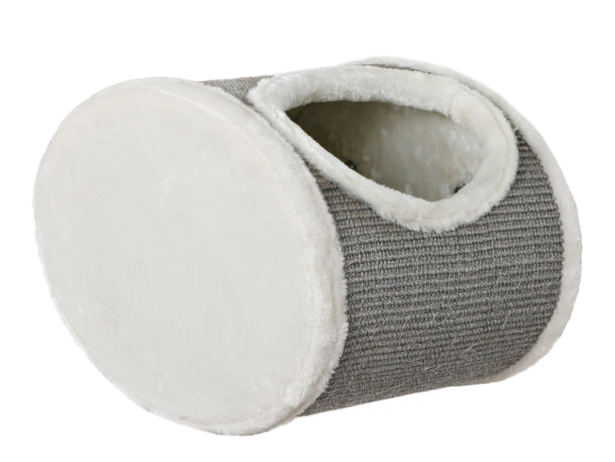 TRIXIE Plush & Sisal Cover Cat Perch with Steps Hammock & Condo, 4 Piece Set, Gray-White
