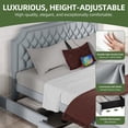thumbnail image 4 of Uforic King Size Upholstered Velvet Bed Frame with Storage Drawers & Charging Station, Gray, 4 of 6
