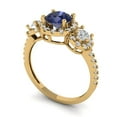 thumbnail image 2 of 1.46 tcw Simulated Blue Sapphire Cocktail Fashion Ring for Women, 18K Yellow Gold, 2 of 5