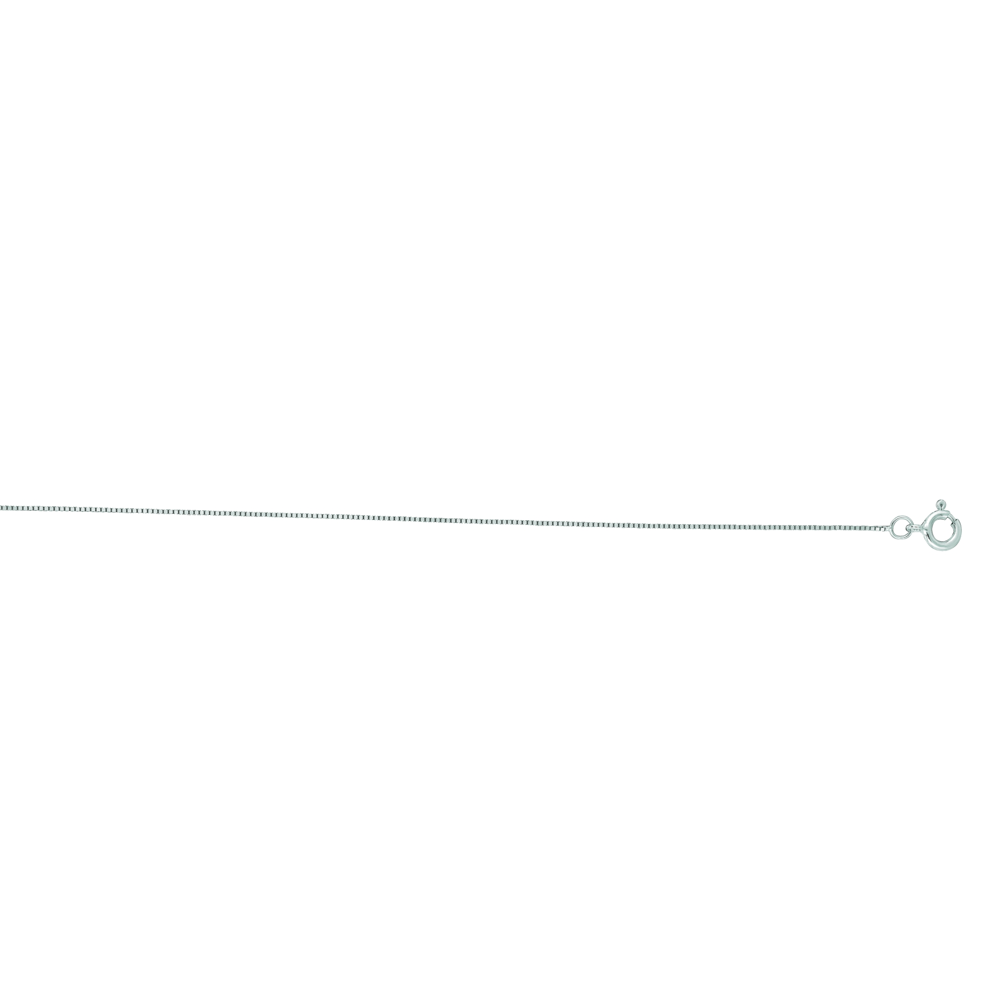 14k 20" White Gold 0.45mm Shiny Classic Box Chain with Spring Ring Clasp