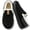 Black, variant on Cozy Winter Moccasin Slippers for Women Men Fleece Lined Closed Toe Fuzzy Slippers Indoor Outdoor House Slip on Shoes