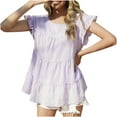 thumbnail image 1 of Tops de empalme de manga larga con cuello redondo de Color sólido informales de verano a la moda para mujer Pompotops  FGAJ1956, 1 of 9