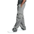 thumbnail image 4 of Cenuakty Man Casual Pants Solid Color Loose Pocket Drawstring Design Elastic Waist Long Trousers, 4 of 6