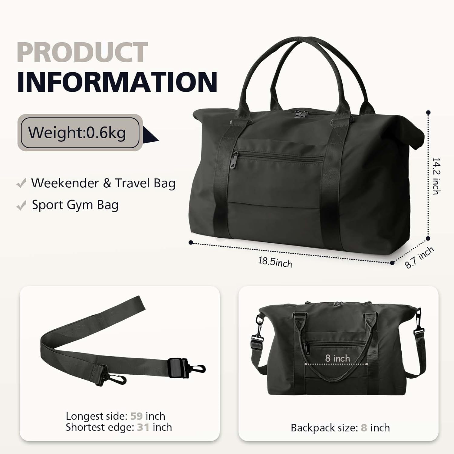 Kwuty TOPBAG Travel Duffle Bag, Waterproof Weekender Carry On Tote Bags for Women, Sport Gym Bag for Men, Hospital Bag for Labor and Delivery, Overnight Luggage Bag with Trolley Sleeve Coral Pink