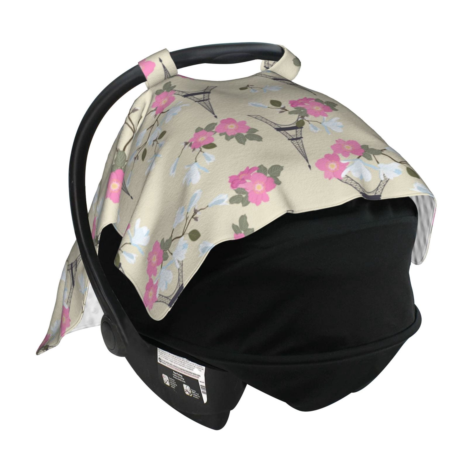 Car Seat Cover Baby - Eiffel flower Towers Breathable Infant Car Seat Cover for Baby Carseat, Lightweight Comfort Baby Essentials Must Haves Newborn Stuff for Girl Boy