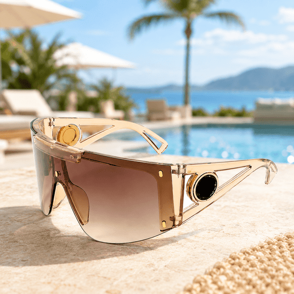 DBOZE Fashion Oversized Shield Sunglasses for Women Men, Large Square UV400 Sun Glasses, One Piece Lens Shades for Driving Vacation Outdoor Activities