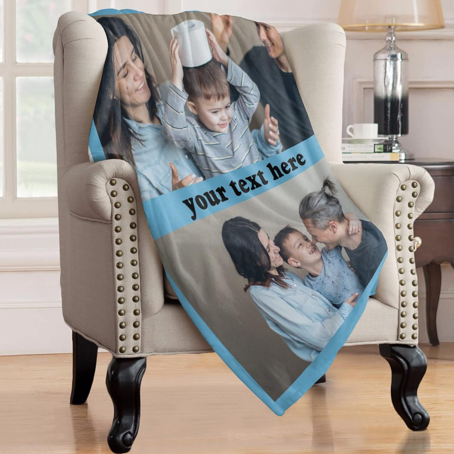 Custom Blankets with Photos Personalized Blanket Flannel Throw Blanket House Warming Gifts New Home Memorial Picture Gifts for Family Friends Walmart Business Supplies