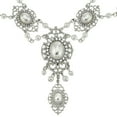 thumbnail image 7 of Elegant Victorian Style Pearl and Crystal Statement Necklace for Special Occasions Jewelry Necklace Silver, 7 of 7