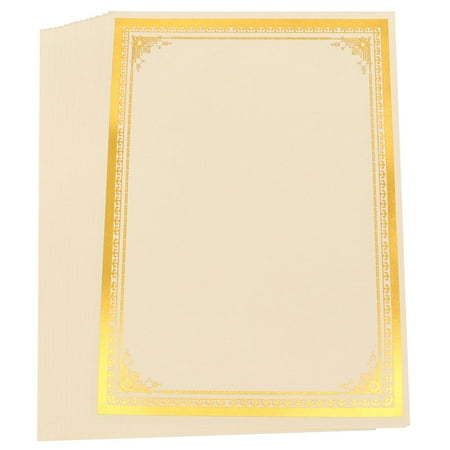 WHAMVOX 12 Sheets Blank Certificate Paper Certificates Printable Student Golden