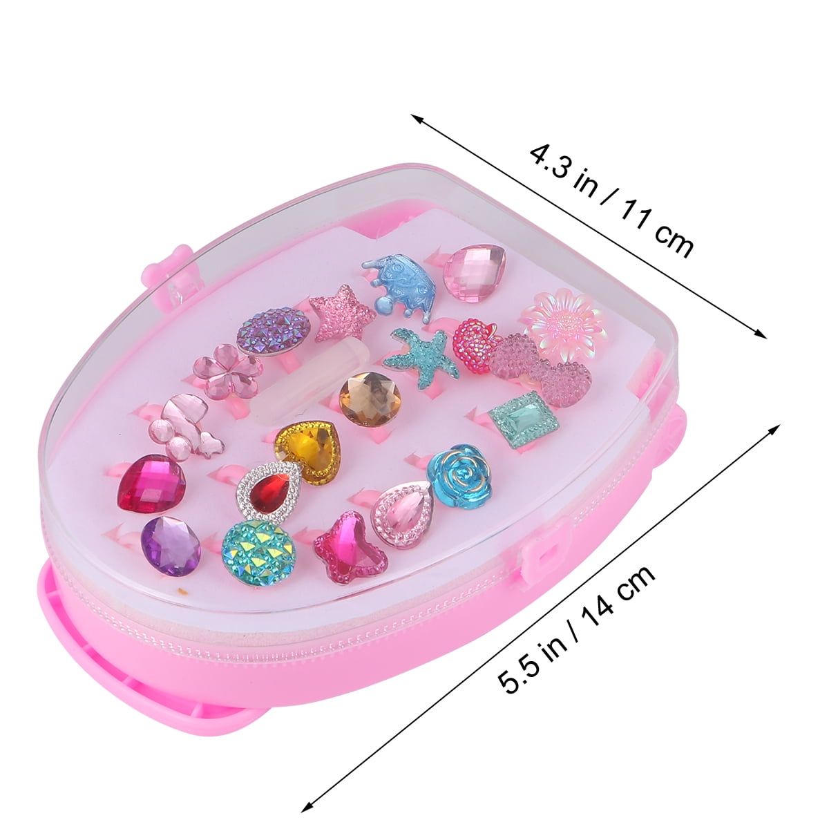 20pcs Plastic Bright Cute Funny Small Colorful Toy Ring Kid Resin