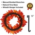 thumbnail image 4 of Fall Wreaths for Front Door 20 inch, Fall Door Wreath with Pumpkin, Maple Leaves Autumn Thanksgiving Harvest Festival Decorations Indoor and Outdoor, 4 of 7