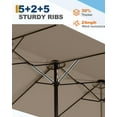 thumbnail image 3 of Patio Umbrella – Large 13FT Double-Sided Rectangular Sun Shade – Heavy Duty, Fade Resistant & UV Protection Canopy – Easy Crank Lift, Ventilated – for Backyard, Garden, Pool & Deck – Tan, 3 of 5