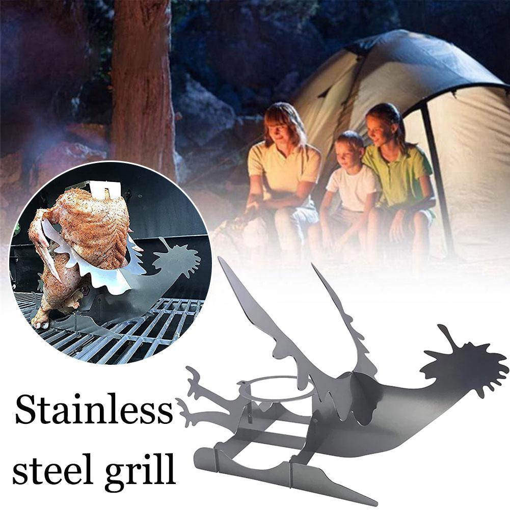 Stainless Steel Grill Beer Can Chicken Stand for Camping Family Gathering and Holiday Roast Rack Kitchen Accessories - image 2 of 3