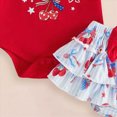 thumbnail image 7 of Paguaki Baby Girl 4th of July Outfits First Independence Day Fly Sleeve Romper Shorts Headband 3-Piece Set, 7 of 7