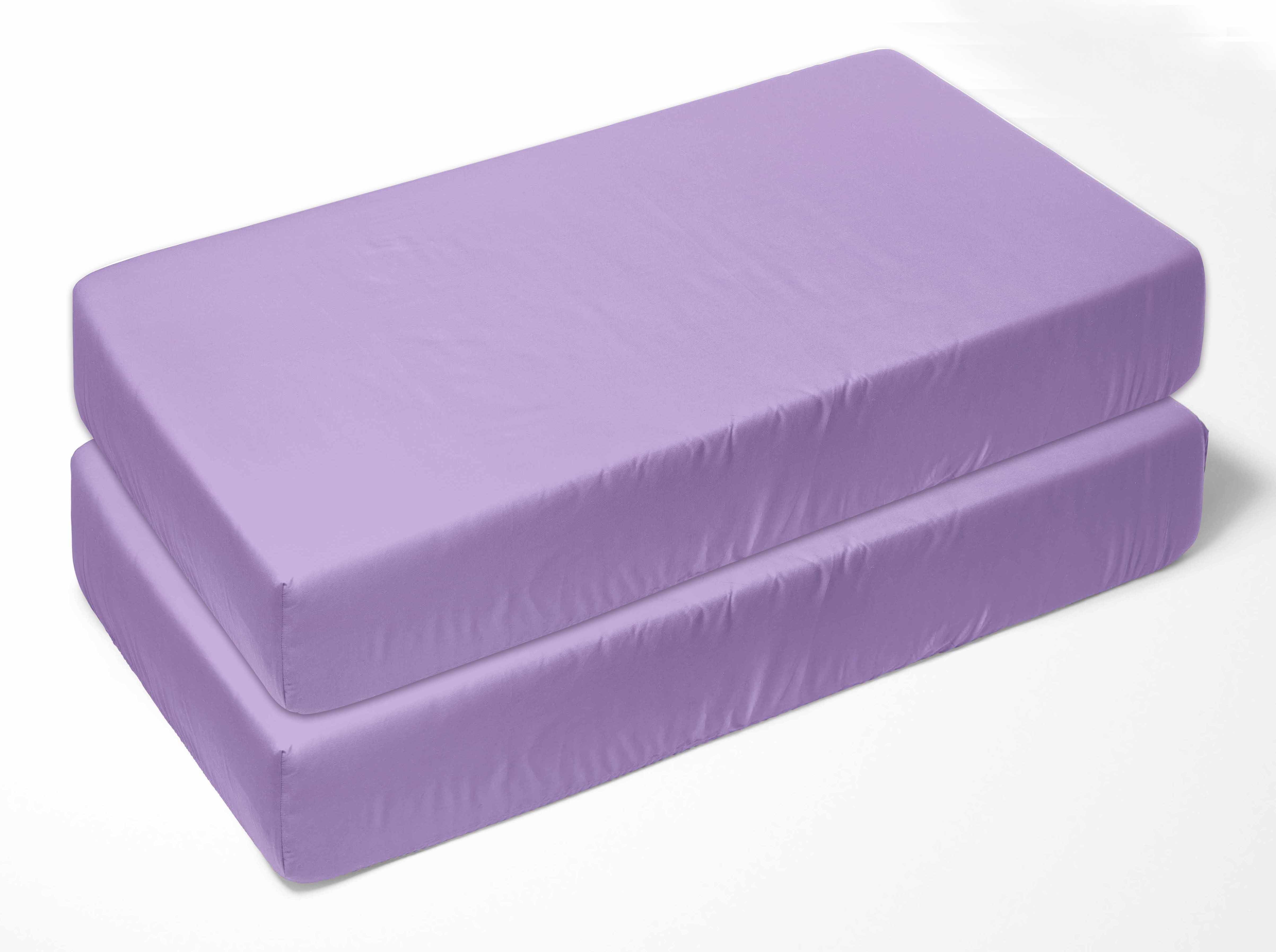 Bacati Solid 2-Piece Fitted Crib Sheet 100% Cotton Percale, Available in Multiple Colors