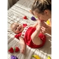 thumbnail image 6 of Cenuakty Baby3M 6M 12M 18M Girls Romper, Fly Sleeve Strawberry Infant Bodysuit Summer Clothes for Casual Daily, 6 of 8