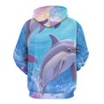 thumbnail image 3 of Two Dolphins in A Colorful Underwater Scene 3d Sweatshirts Hoodie Fashion Casual Personality Men's Women Street Hoodie Pullovers Long Sleeve Comfortable Top, 3 of 6