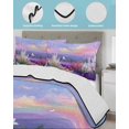 thumbnail image 4 of Quilts Full Size, Purple Lavender Soft Comforter Bedding Set for Bed, Spring Country Oil Painting Butterfly Flower Lightweight Quilted Bedspread with Pillow Cover(2 Pieces) for All Season, 78x90 Inch, 4 of 6
