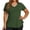 A75 Dark Green, variant on Plus Size Shirts for Curvy Women Solid V Neck Short Sleeve Summer Tops Loose Fit Casual Basic T-Shirt Black XXL
