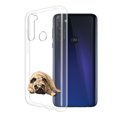 thumbnail image 2 of FINCIBO Soft TPU Clear Case Slim Protective Cover for Motorola Moto G Stylus 6.4" 2020, Animal Pug Dog Lying Down Looking Up, 2 of 3