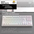thumbnail image 4 of Teclado mecánico de 87 teclas retroiluminado RGB compatible con Bluetooth (eje amarillo blanco) Ehuebsd Para estrenar, 4 of 9
