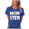 thumbnail image 5 of Leey-World Halloween Shirt for Women Halloween Mama Shirts Womens Pumpkin Shirt Casual Mom Letter Print Tees Cute Ghost Fall Pumpkin Tops(Blue,M), 5 of 8