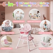 Baby High Chair 6 in 1 Convertible Highchair for Babies and Toddlers Booster Seat Floor Seat Function