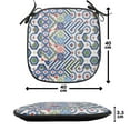 thumbnail image 4 of Moroccan Chair Seating Cushion Set of 6, Oriental Moroccan Motifs in Retro Colors Eastern Bohemian Design, Seat Pads for Office with Anti-slip Backing, 16"x16", Multicolor, by Ambesonne, 4 of 7