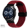 thumbnail image 1 of Nylon Braided Loop Strap For OnePlus Watch 2 3 Smart Watch Band Replace Bracelet For OPPO Watch X Realme Watch 3 S Pro Wristband Red black For Realme 3 3 Pro, 1 of 6