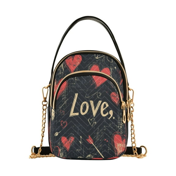 DIXRUYEE Cross Body Fashion Shoulder Waist Purse Bags Hearts Of Love Pocket Handbags