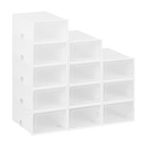 Shoe Cabinet, Set of 12 Storage Shoe Cabinet for Wardrobe, Shoe Box Clear Plastic Stackable Shoe Cabinet