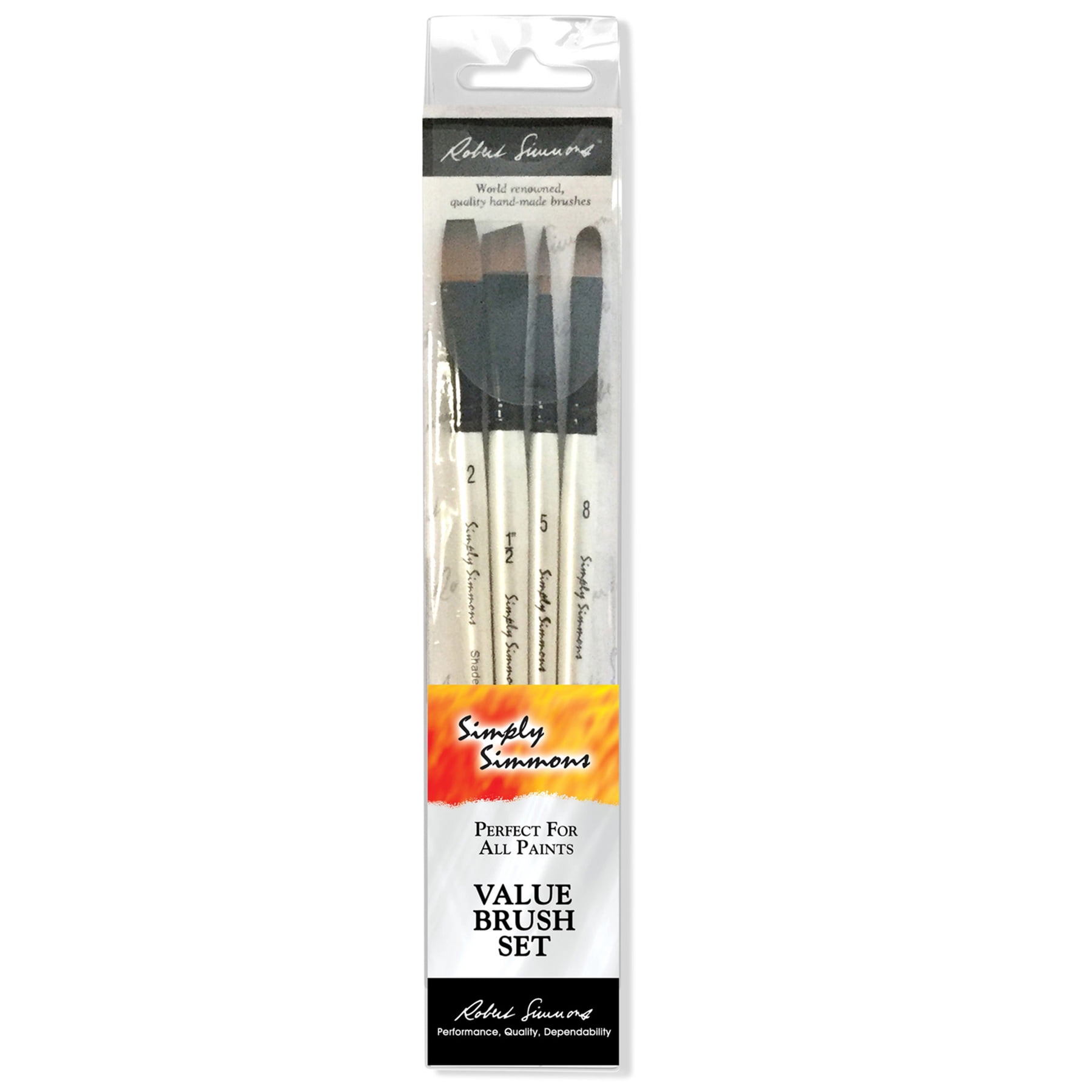Daler-Rowney Simply Simmons Work Horse Brush Set, 4 Pieces Per Set, 2 Sets
