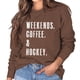 thumbnail image 1 of Sudadera de cuello redondo y manga larga con letras estampadas, corte holgado para primavera/otoño, talla XL Comodidad informal para amantes del café, 1 of 5