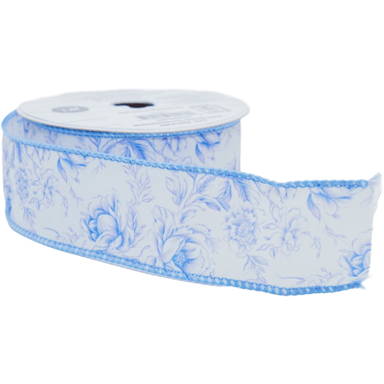 Floral Ribbon, Blue, 18', by My Texas House - Walmart.com