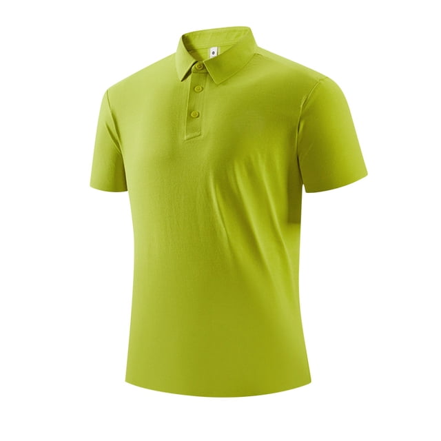 pstuiky Camisa de manga corta para hombre, Camisa/top de manga corta de negocios, de moda, informal, para correr, para hombre, de color liso, con solapa y manga corta ropa de hombre l