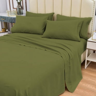 6 Piece Bamboo Sheets Set-Silky-Stronger Than Cotton Cool Sheets-Wrinkle Free-Deep Pockets 16"-Extremely Soft Bamboo Rayon Sheets-Calking,Sage Green