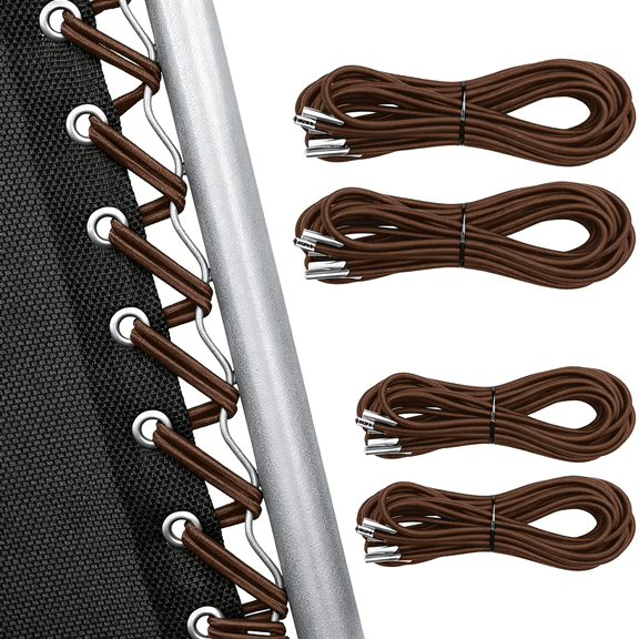 XIBUFE 4 Cords Zero Gravity Chair Replacement Cord,Antigravity Chair Replacement Cords for Repairing Zero Gravity Chair,Nylon Stretch Cord(Brown)