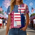 thumbnail image 4 of felwors Women's Patriotic Graphic T-Shirt – USA Flag & Bald Eagle Print, Short Sleeve Crew Neck Tee for Patriotic Events and Celebrations (Red, XL), 4 of 8