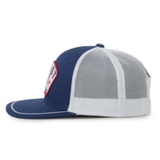 Pabst Blue Ribbon Eagle Logo Structured Trucker Hat, Royal Blue & White, High Crown Snapback