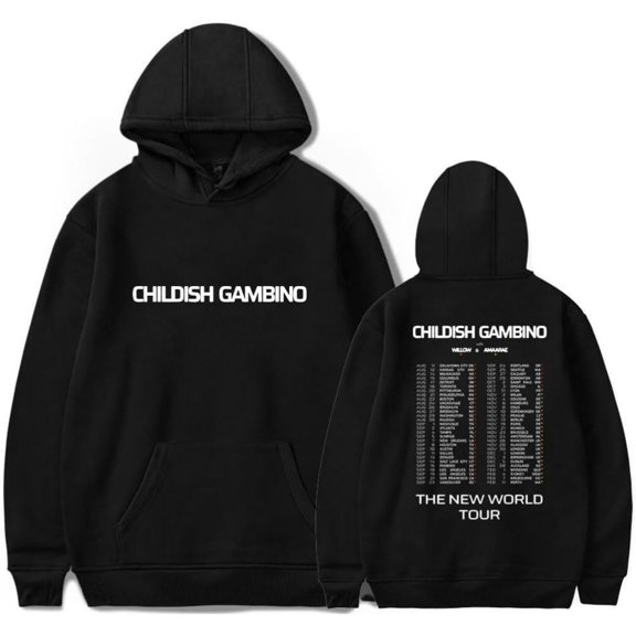 Donald Glover Childish Gambino The New World Tour Merch Hoodie Pockets Drawstring Unisex Hooded Sweatshirt Fashion Clothing